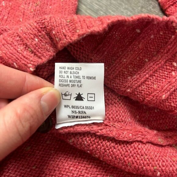 Woolrich Sweater Soft Ruby Heather Button Cowl Neck Size L EUC - Picture 6 of 8